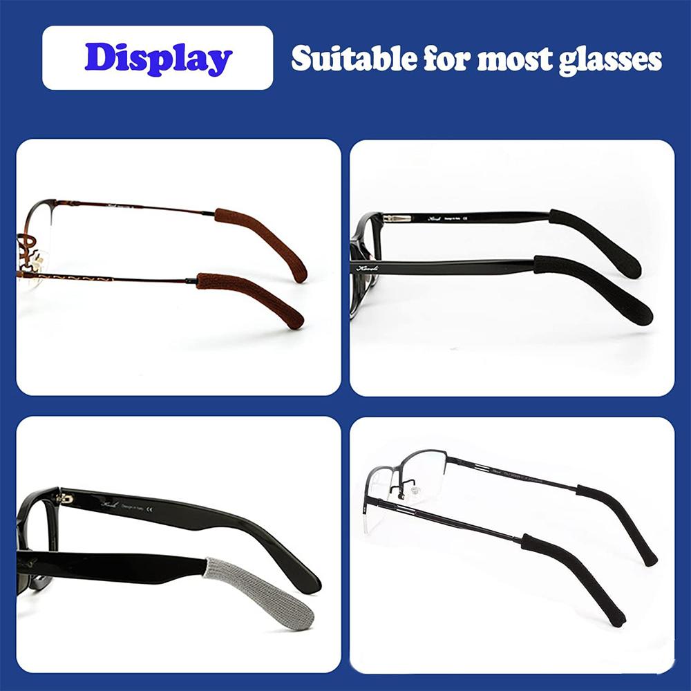 Upgrade Soft Knitting Cotton Fabric Eyeglasses Temple Tips Sleeve Retainer, Anti-Slip Elastic Comfort Glasses Retainers Cushions