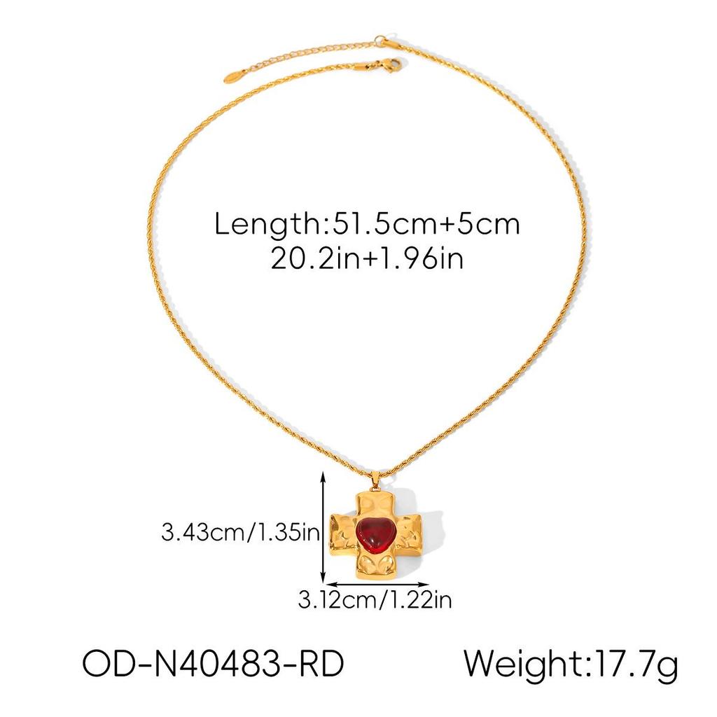 Heiß verkaufende französische Edelstahl-Kreuzkette mit Zirkon- und Perlenanhänger
