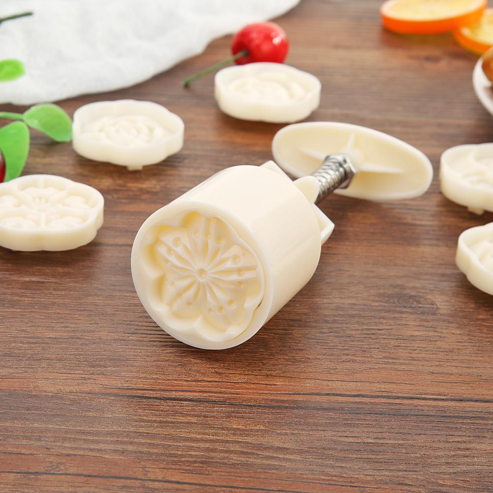 Ice Skin Mooncake Dessert  White Plastics 6 Patterns DIY Decoration Hand  Kitchen Baking Cutting Accessories