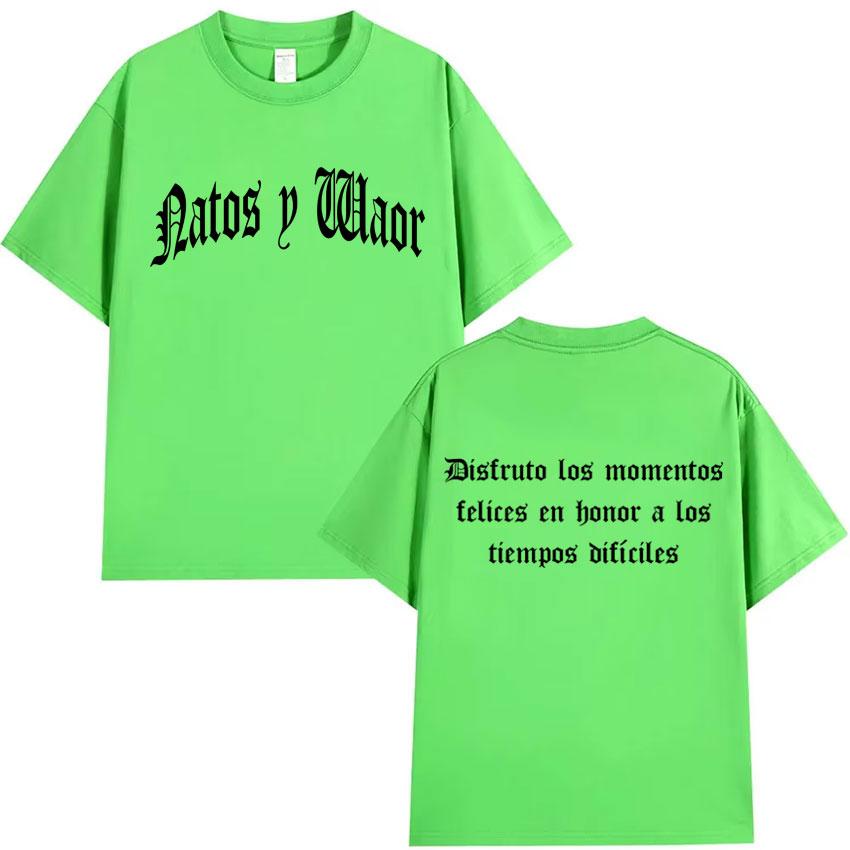 Rapper NATOS WAOR Tour 2025 Pop Shirts Mens Clothes Double Sided Hip Hop Tshirts Summer Oversized Short Sleeves Unisex Tshirt