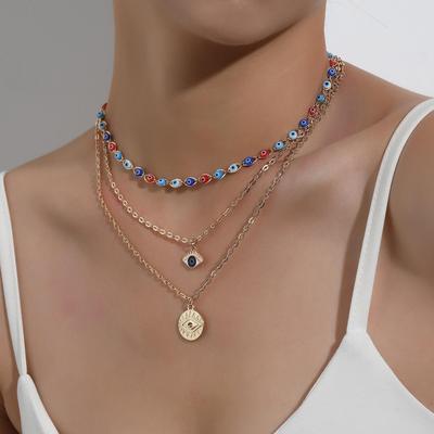 Trendy Evil Eye Multi-Layer Hip-Hop Clavicle Necklace