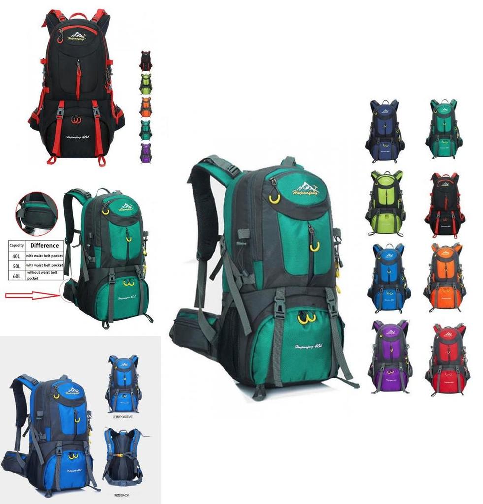 Hexagonal Nylon Backpack For Camping Climbing And Trekking 40l/50l/60l