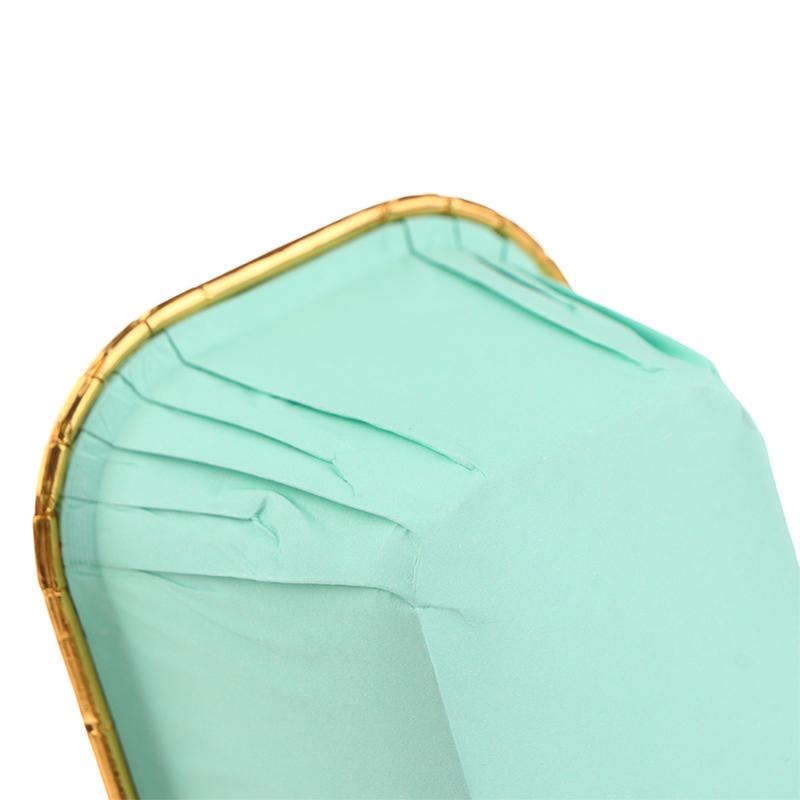 50Pcs Rectangular Aluminum Foil Tin Paper Cup Baking Cup Dessert Box Cake Box