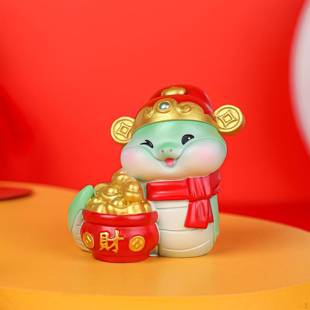 Cute Snake Statue Chinese Year Decor Artificial Ornament Tabletop Centerpiece Spring Festival