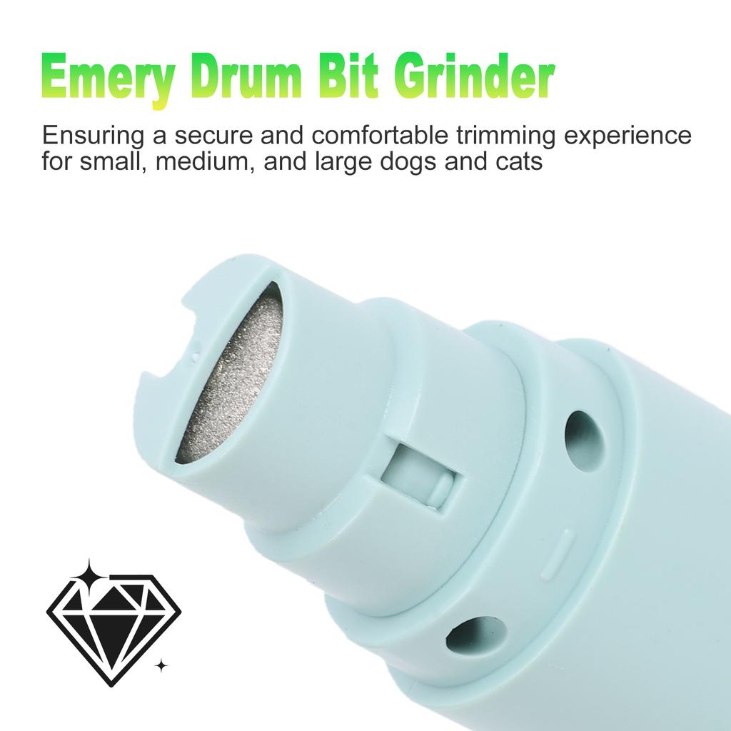 Pet Nail Grinder Electric Dog Nail File 3 Speeds Trimmer Rechargeable Battery Low Noise Emery Bit Grooming Tool for