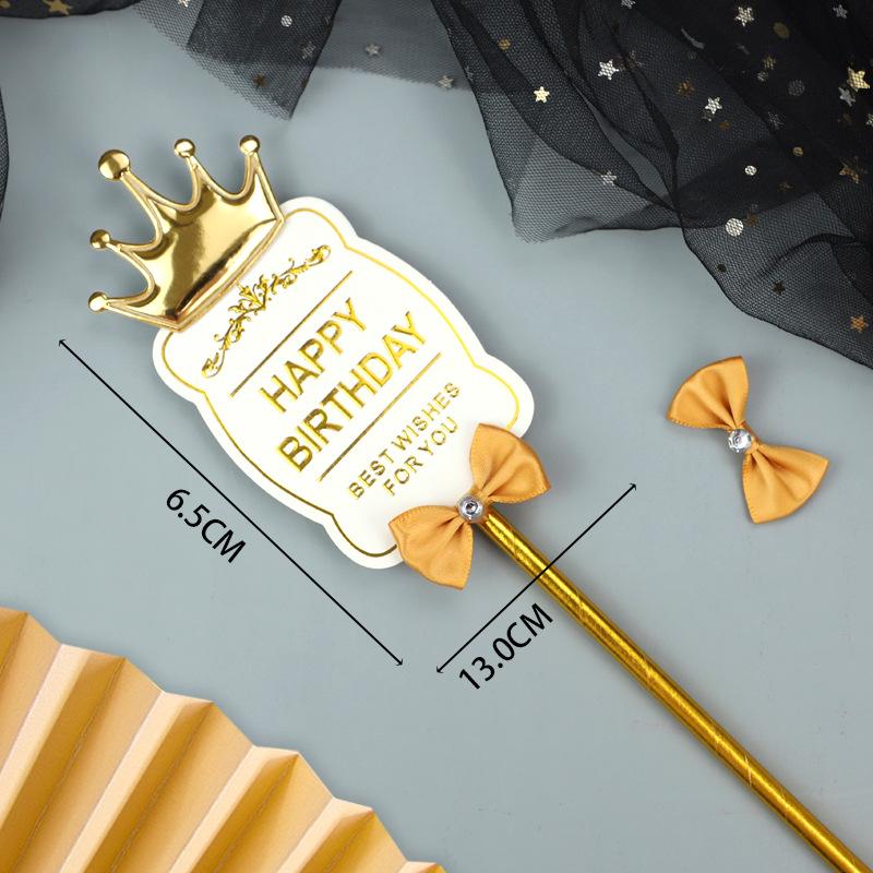 Gold Crown "Happy Birthday" Cake Topper Decoration
