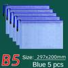 10 pezzi A4 File Bag Trasparente Mesh A5 Data Zipper Storage Bag B5 Student Test Paper Drawing Bag Office Waterproof Document Bag