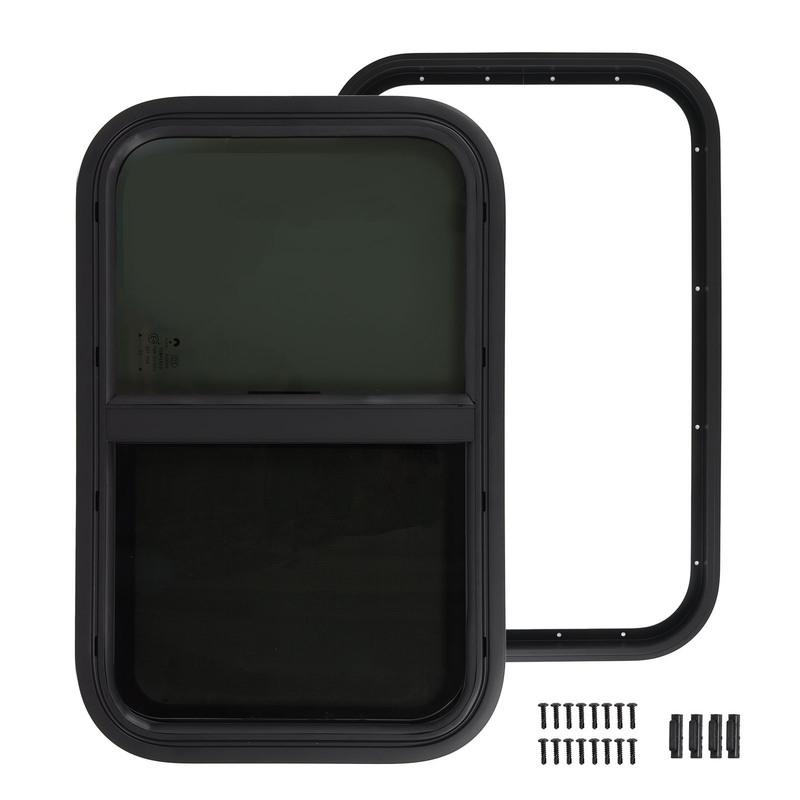 RV Window Horizontal Vertical Rounded Slid with Insect Nets Drain Hole for 645x415mm Motorhome Engineering Vehicles RV