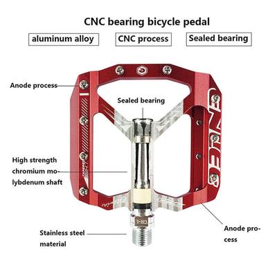 Ultralight CNC Alloy Bike Pedals, Sealed Bearing Anti-Slip Hollow Pedals with 12mm Axle for MTB DH XC & Road Bike