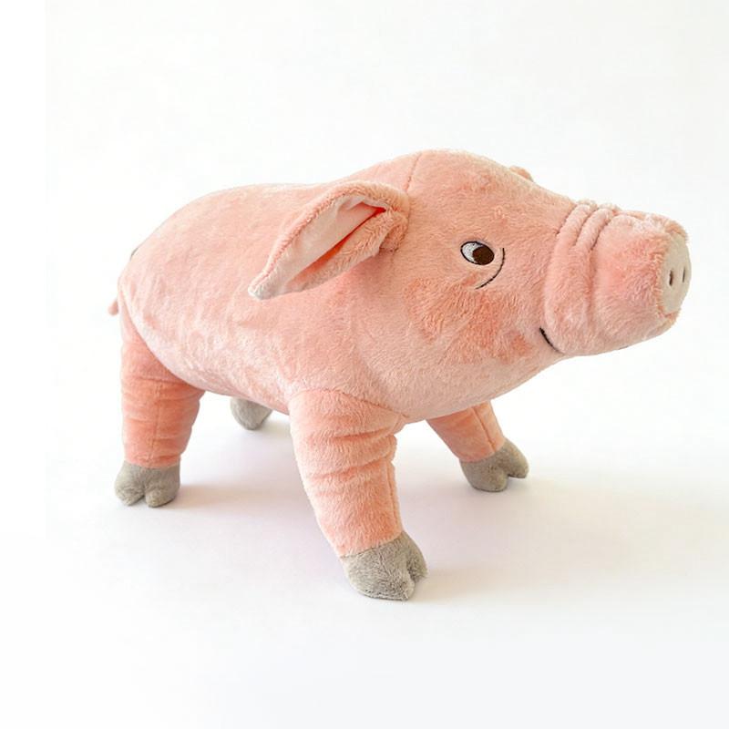 Realistisches Schwein Plüschtier 25/40/60cm Drei Größen Kurzes Plüschgewebe Stofftier Schwarze Augen Graue Hufe Geschenk für Kinder Heimdekoration 25cm beige
