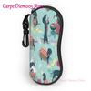 Portable Eyewear Case Dachshund Dogs And Bones Sunglasses Soft Case Glasses Box with Lanyard Zipper Eyeglass Case