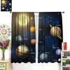 Solar System Window Curtains, Outer Space Space Astronaut Galaxy Window Treatments for Kids Boys Girls Bedroom Living Room