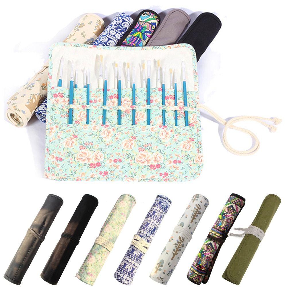 

Storage for Brush Make up Roll Up Pouch Stationery Organizer Pen Case Paint Brushes Bag Pen Bag
