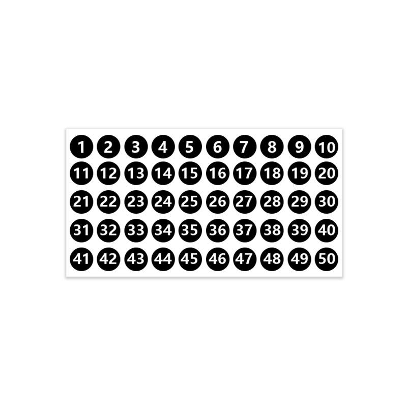 Waterproof Self-Adhesive Number Stickers 1-200 for Clothing, Shoes, and Socks Identification