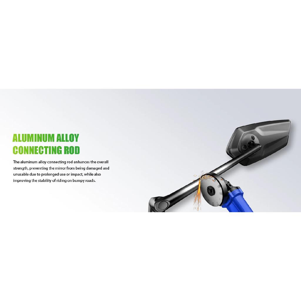 RBRL Wide Angle Bike Mirror Handlebar Ultra Clear Left Right Rearview mirror with Extended Mirror Arm for Electric Scooter