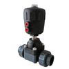 UPVC DN32 Double Union Pneumatic Diaphragm Control Valve, Quick Connect, Normally Closed, Flange Plastic, Regulating Type