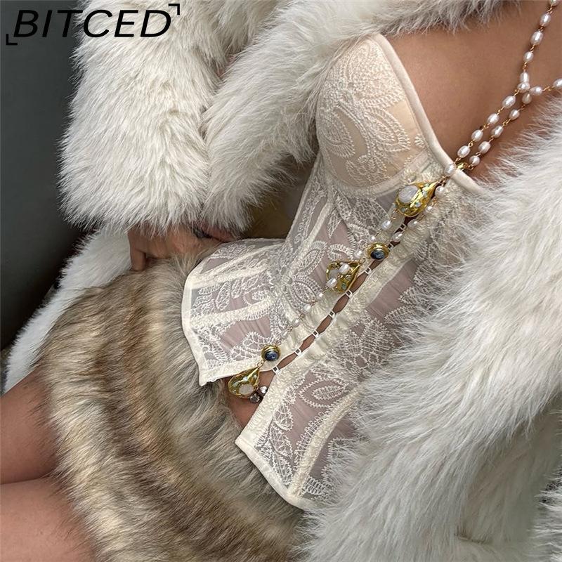 BITCED Spring Women's Solid-Color Slim-Fit Streetwear Off-the-Shoulder Halter Backless Tank Top