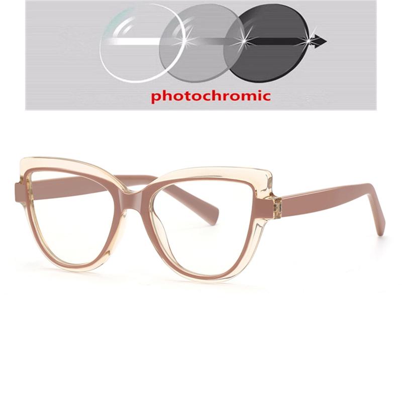 0 -0.5 -0.75 To -6.0 Blue Light Blocking Cat Eye Short-Sight Prescription Glasses For Women Computer Student Myopia Spectacles