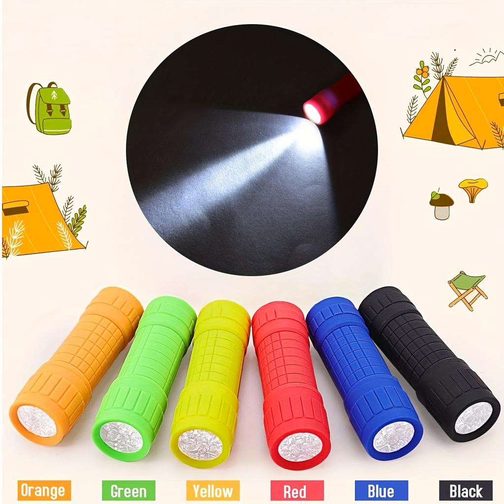 Mini Portable Flashlight Nine XPE Lamp Beads Strong Lighting Using 3*AAA Batteries Pocket Outdoor Emergency Torch Children Gifts