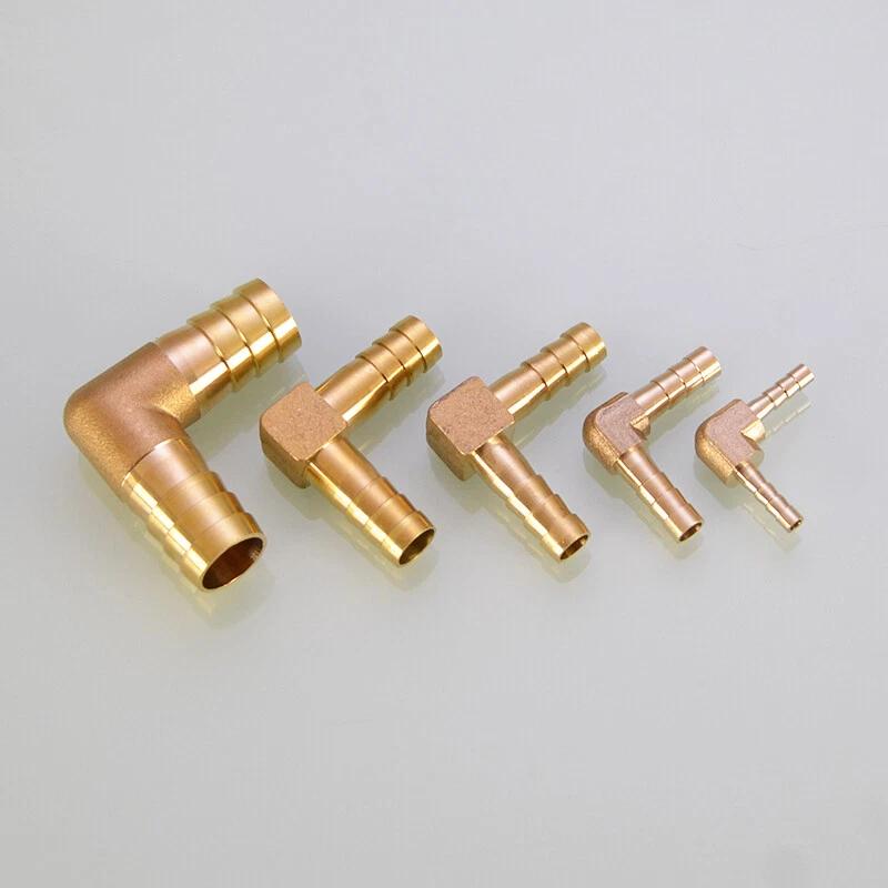 1~20pcs 90 Degree Elbow Brass Barbed Joiner Reducer Connector Pipe Hose Air Fuel Water Pipe Fitting OD 4/6/8/10/12/14/16/19mm