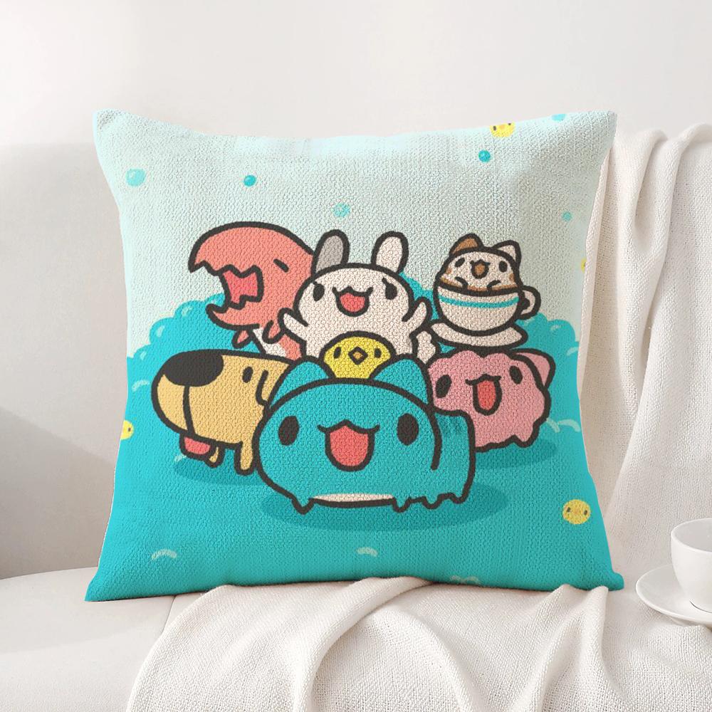 B-Bugcat C-Capoo Cushion Cover Summer Coolness Linen Fabric Double-Sided Printing Pillow Case Sofa Home Decor Gift