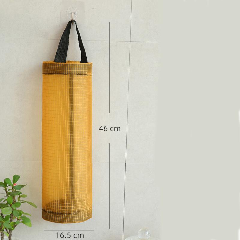 

2 шт. клетчатая сумка для хранения, подвесная сумка для кухонного мусора, круглая сумка для извлечения, дышащая, не продавливается, сумка для хранения 46*16.5CM жёлтый