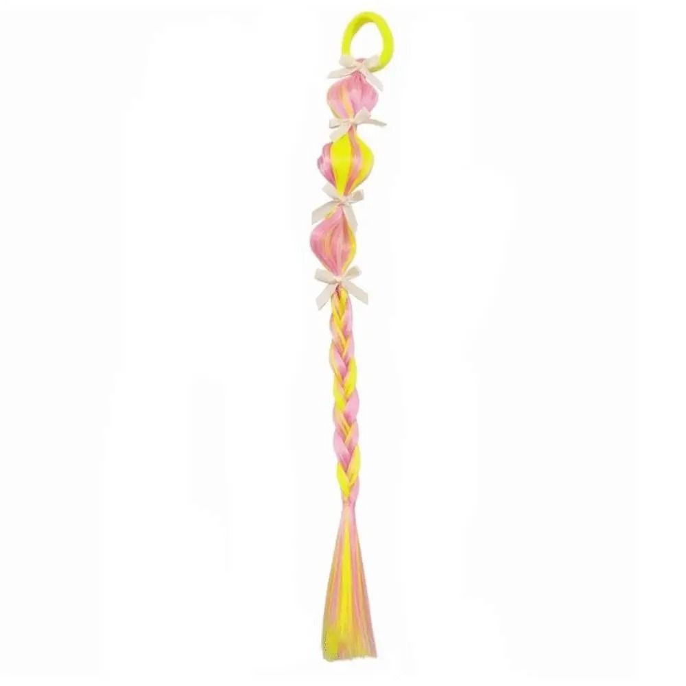 2PCS Colorful Children's Wig Braids Handmade Colorful Braided Hair Ties  Photography Props
