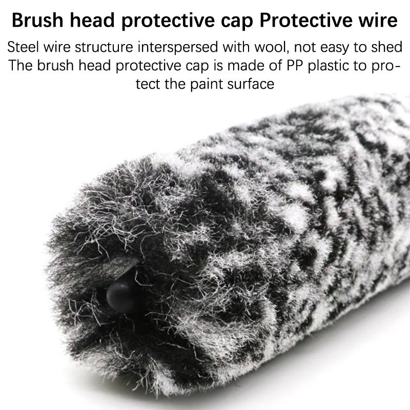 Microfiber Wheels Brush Non-Slip Handle Easy Cleaning Car Fiber Brush Wheel Cleaning Brush Detailing Brushes For Auto Motorcycle