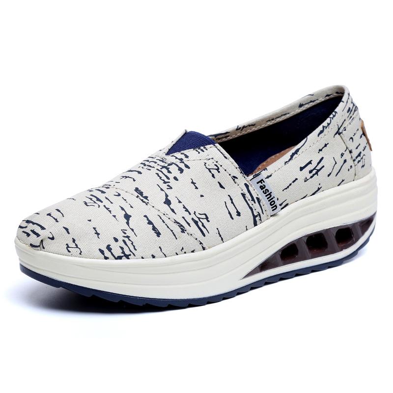 Podróże Outdoor Wiosenne Buty Damskie Studenckie Buty Płócienne Buty Materiałowe Leniwe Buty Buty Rocking Wygodne Casual Wszechstronne