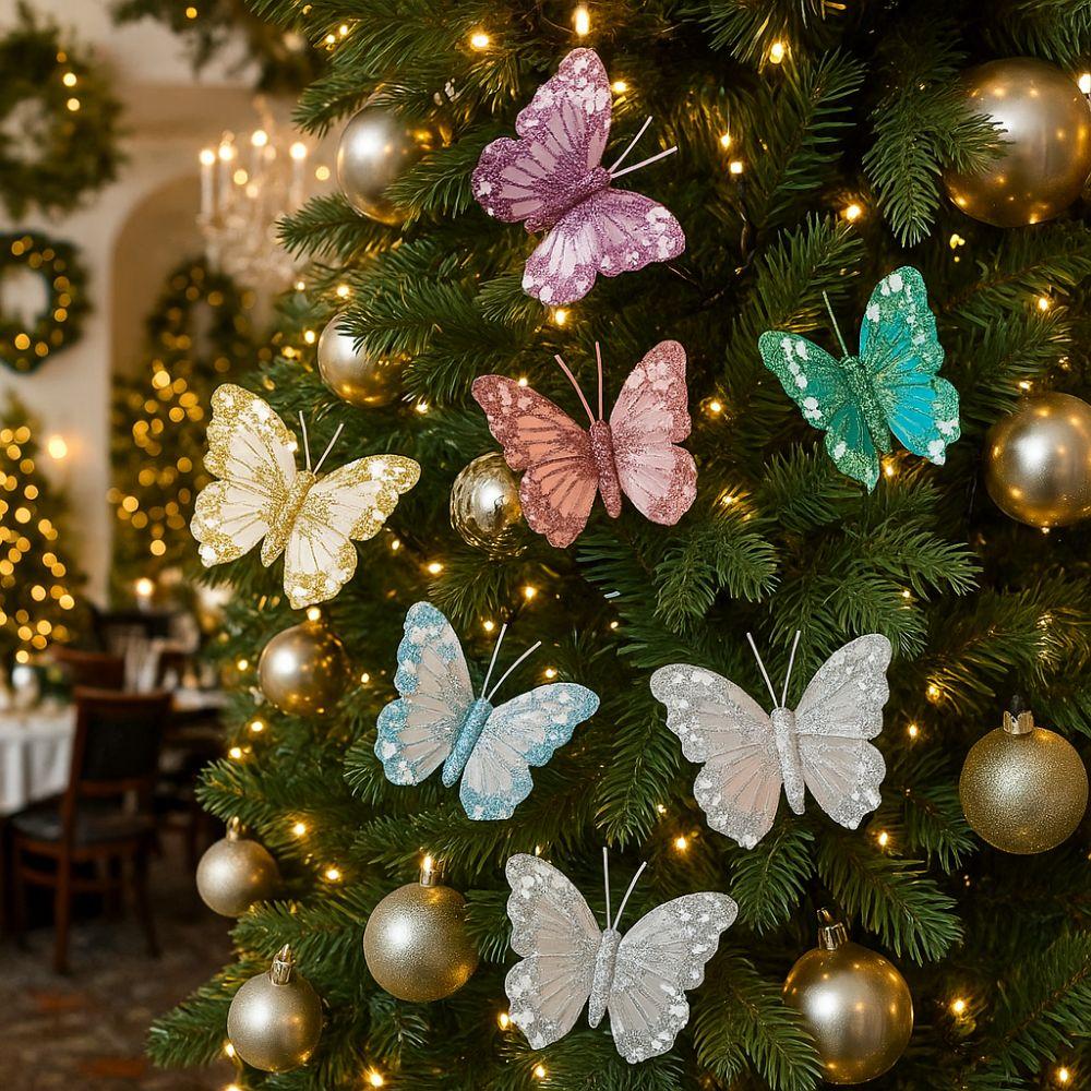 Glitter Christmas Tree Decorations Artificial Xmas Tree Pendants  Festival Decoration