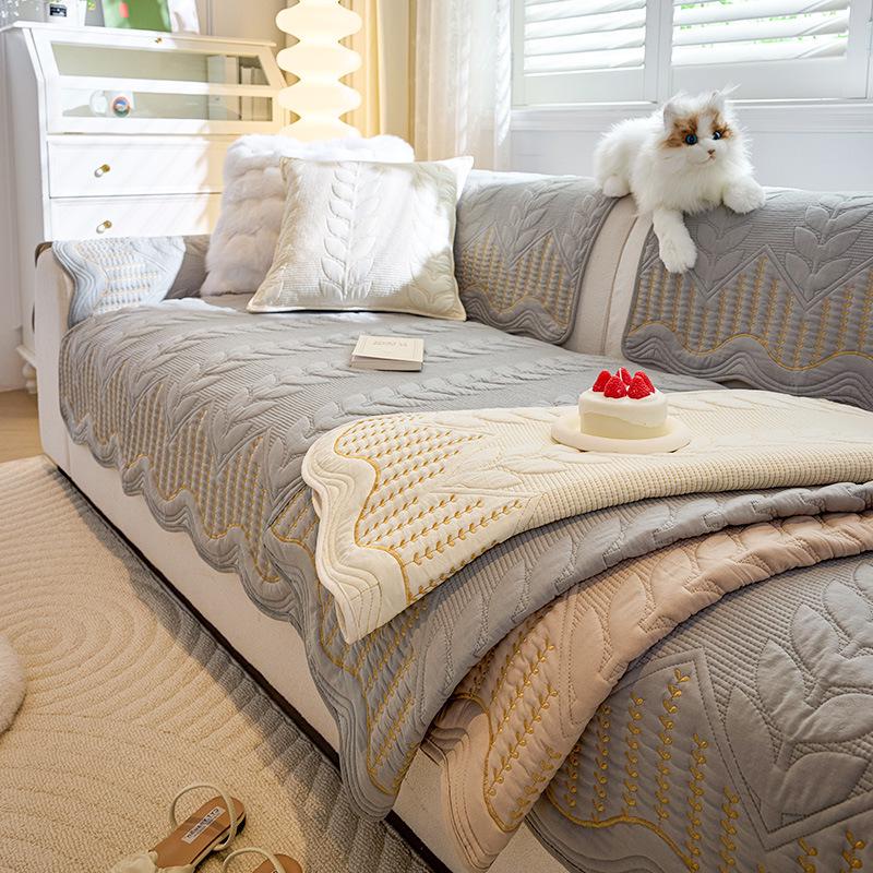 Ganzjahres-Rutschfeste Waschbare Baumwoll-Sofakissenhülle 2026