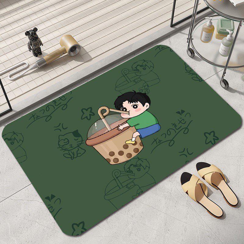 Cartoon Shin-chan Diatom Mud Bathroom Floor Mat - Dirt-Resistant, Easy Clean & Wear-Resistant