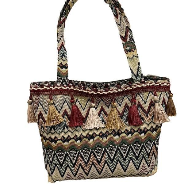 Artistic Chinese Style Woven Underarm Bag With Dual Straps For Office And Travel