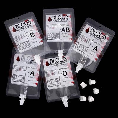 5-20 szt. 250 ml Halloweenowa Torebka na Krew PVC na Napoje Alkoholowe Torebki Rekwizyty do Cosplay Wampira Horror Halloween Party Dekoracje
