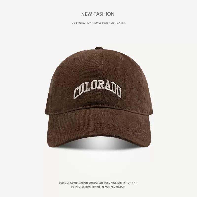 Embroidered Bear Baseball Cap With Wide Brim Adjustable Sun Protection For Casual Men Women
