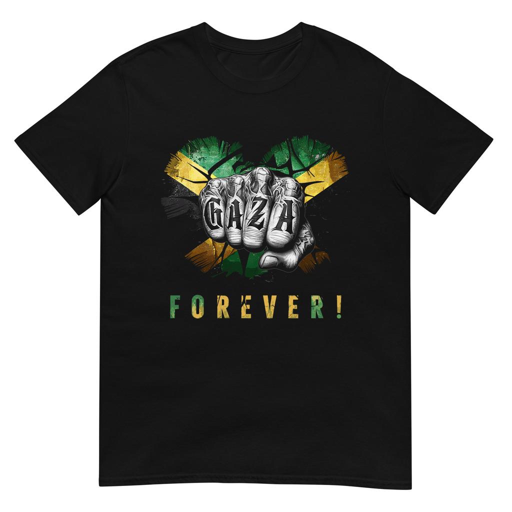 Unisex shirt Cotton Oversize Large Size Gaza Forever Jamaican Flag Dancehall Vybz Fans Men, Women's T-Shirt