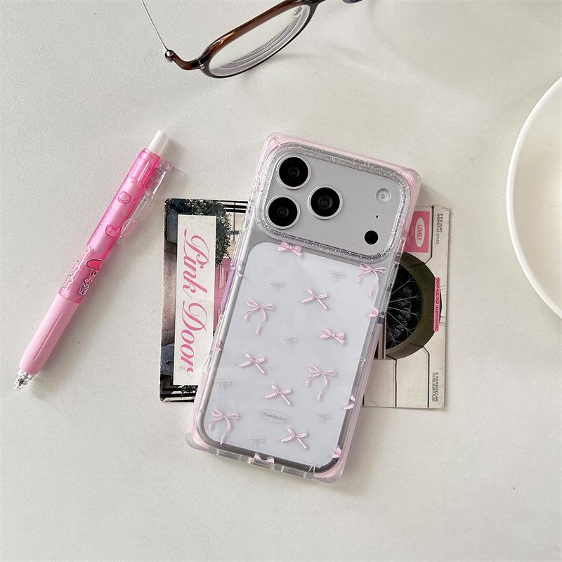 

Minimalist Solid Color Bowknot Phone Case for iPhone 17/16 Pro Max/15/14 - High-End Feel iPhone 15 Pro