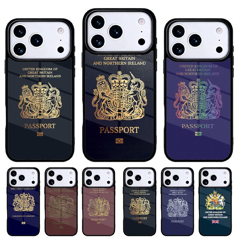 United Kingdom British Passport Phone Case for iPhone 17 Air 16e 15 14 13 Pro Max Back Cover for 12 11 Pro Coque