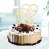 Wooden Wedding Cake  Topper Simple Mr&mrs Letter Love Shape Birthday Weddings Engagements Anniversary Party Cake Decoration Card