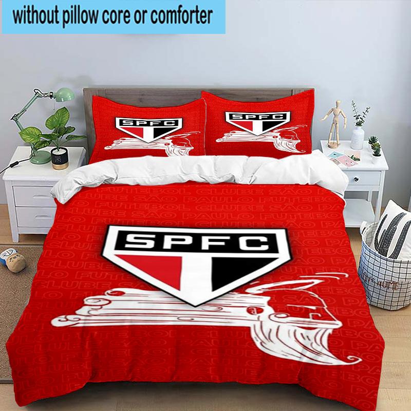 3pcs Spfc Team Crest Design Printed Bedding Set Duvet Cover Closure Includes 1 Duvet Cover & 2 Pillowcases Bedding Sets Home Decor Gifts