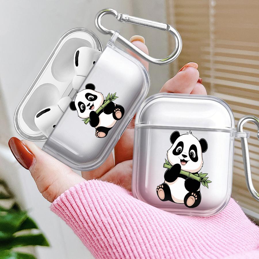 Case For Airpods Pro3 1 Pro2 Pro 2 3 4 Clear Earphone Cases Cover Cute Cartoon Panda