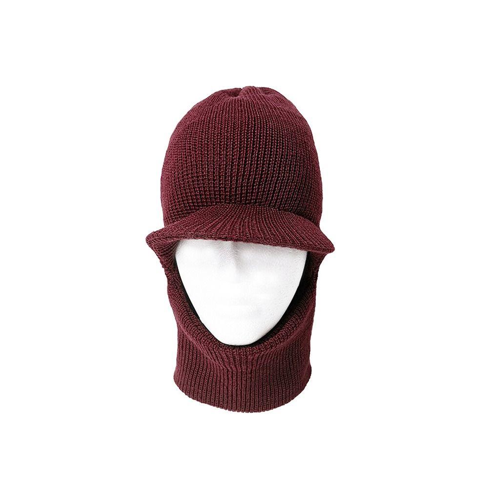 Fashion Woolen Yarn Knitted Winter Hat Warm Ring Scarf Windproof Scarf Cap Plush Thickening With Brim Ski Mask Caps Cycling