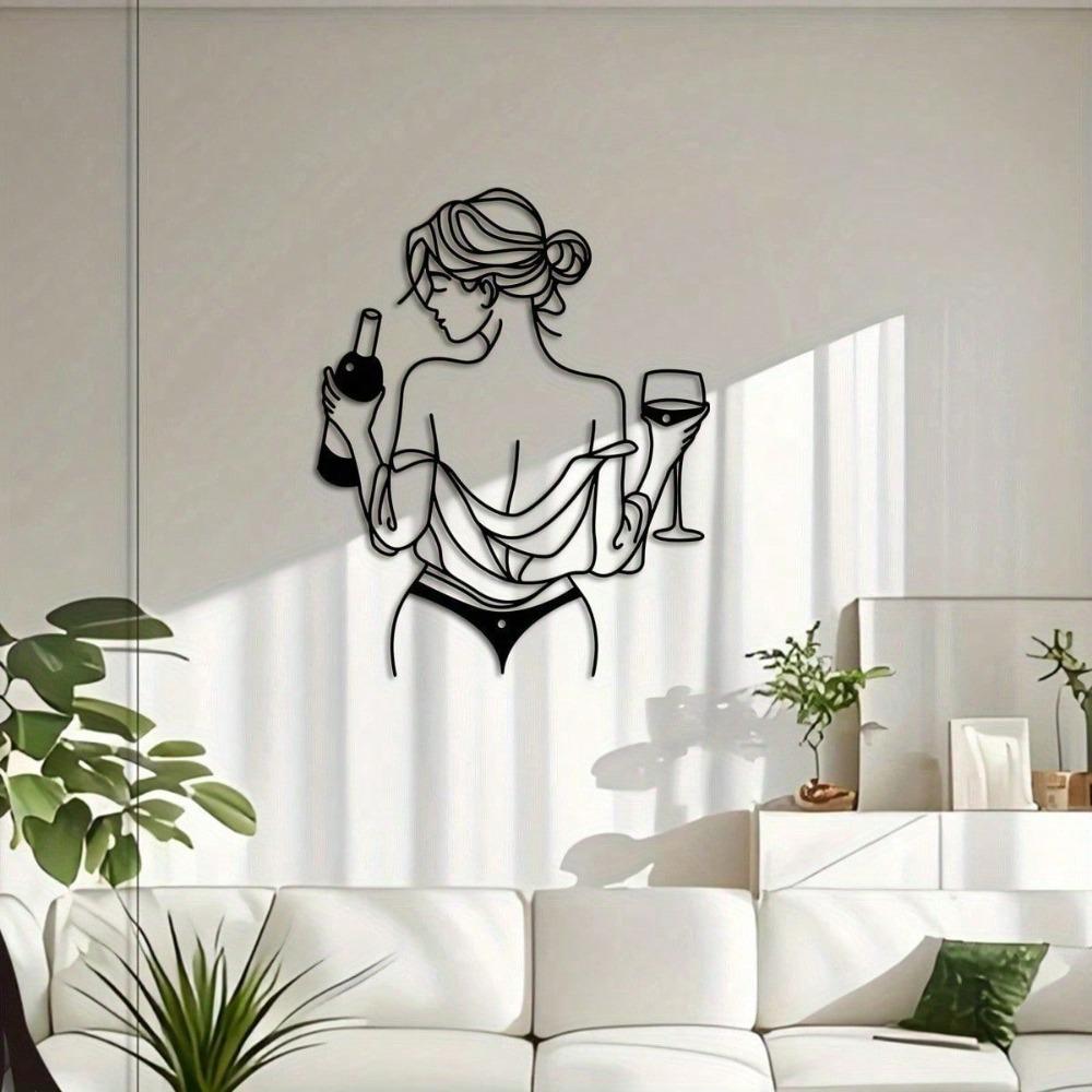 

Произведение искусства из металла в стиле ар-деко демонстрирует абстрактное изображение женщины, держащей бокал вина. TY7280 разноцветный