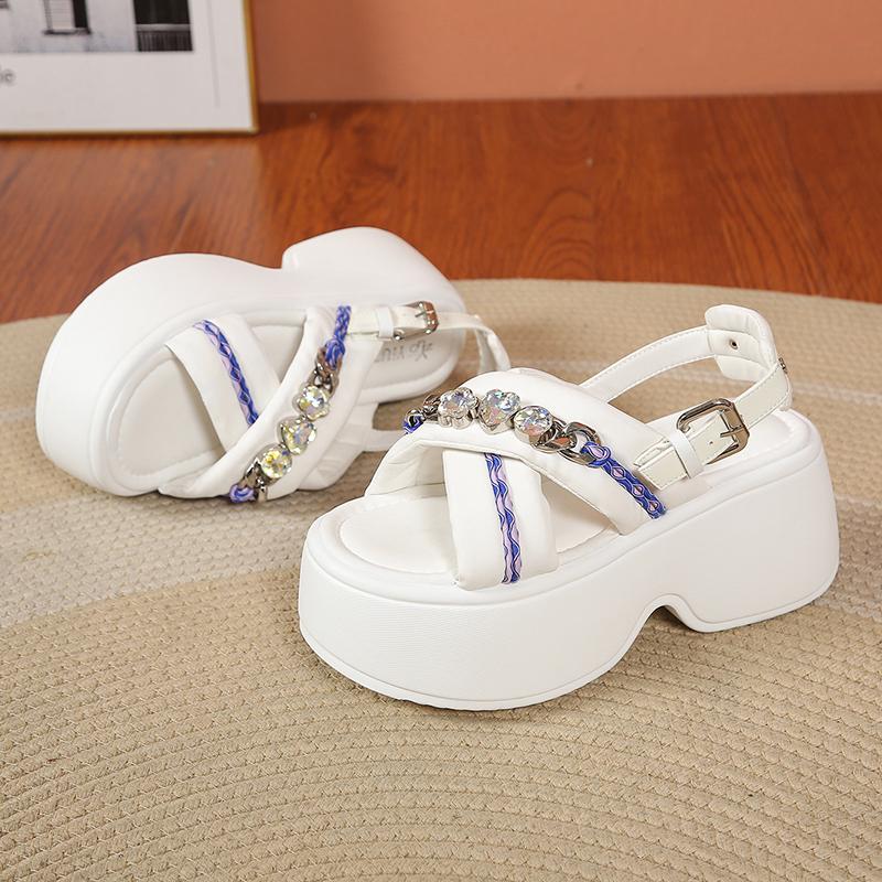 Fashion New Summer Wedges Sandals 8CM Ladies Beach Slippers High Heels Sandals Women Casual Platform Chunky Flip-Flops Sandalias Mujer