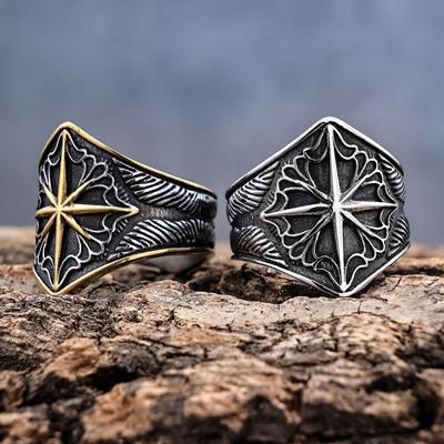 Bague en argent S925 personnalisée en forme de nœud d'étoile à huit branches Viking, bijoux de mode
