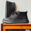 Fashion Warm Plush Fur Winter Boots for Men Thick Sole Man Ankle Boots Casual Mens Lace-Up High Top Shoes New Versatile Outdoor Sneakers