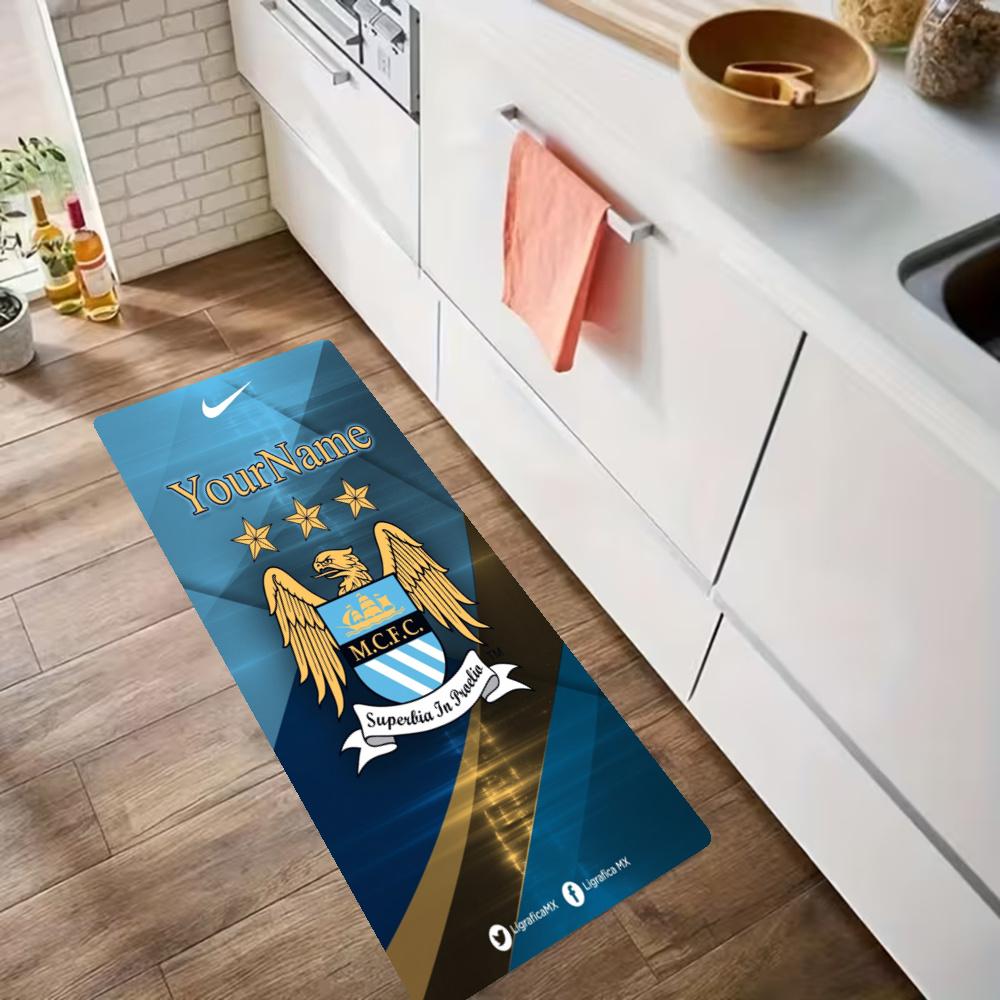 Manchester City Customize Your Name Kitchen Rug Runner Rug Laundry Mat Hallway Entryway The Best Gift Choice