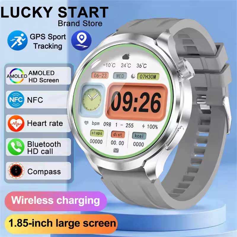 NEW  Outdoor fitness NFC Smart Watch Men 1.85 Inch AMOLED Screen Bluetooth Call IP67 Waterproof Man Smart Watches Man 2025