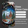 Künstlerisches Cartoon-Weihnachtsbaum-Muster Gehärtetes Glas Handyhülle für OPPO Realme 13 Pro Plus 12 11 10 C55 X7 GT Neo 2 3T Hülle