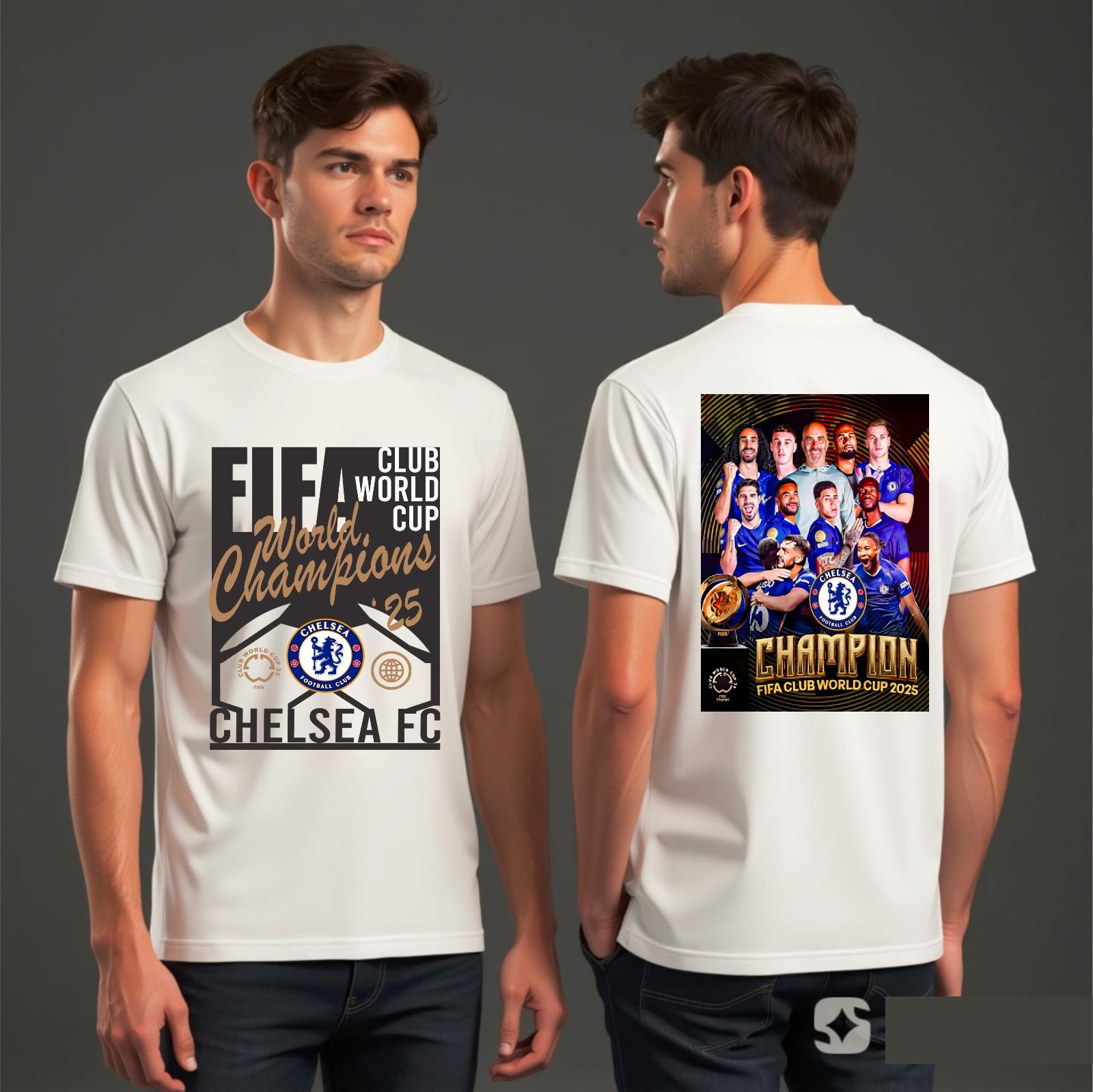 Chelsea FC Worlds Champions 25 Winners Football Club Mens Unisex Fan T-Shirt S